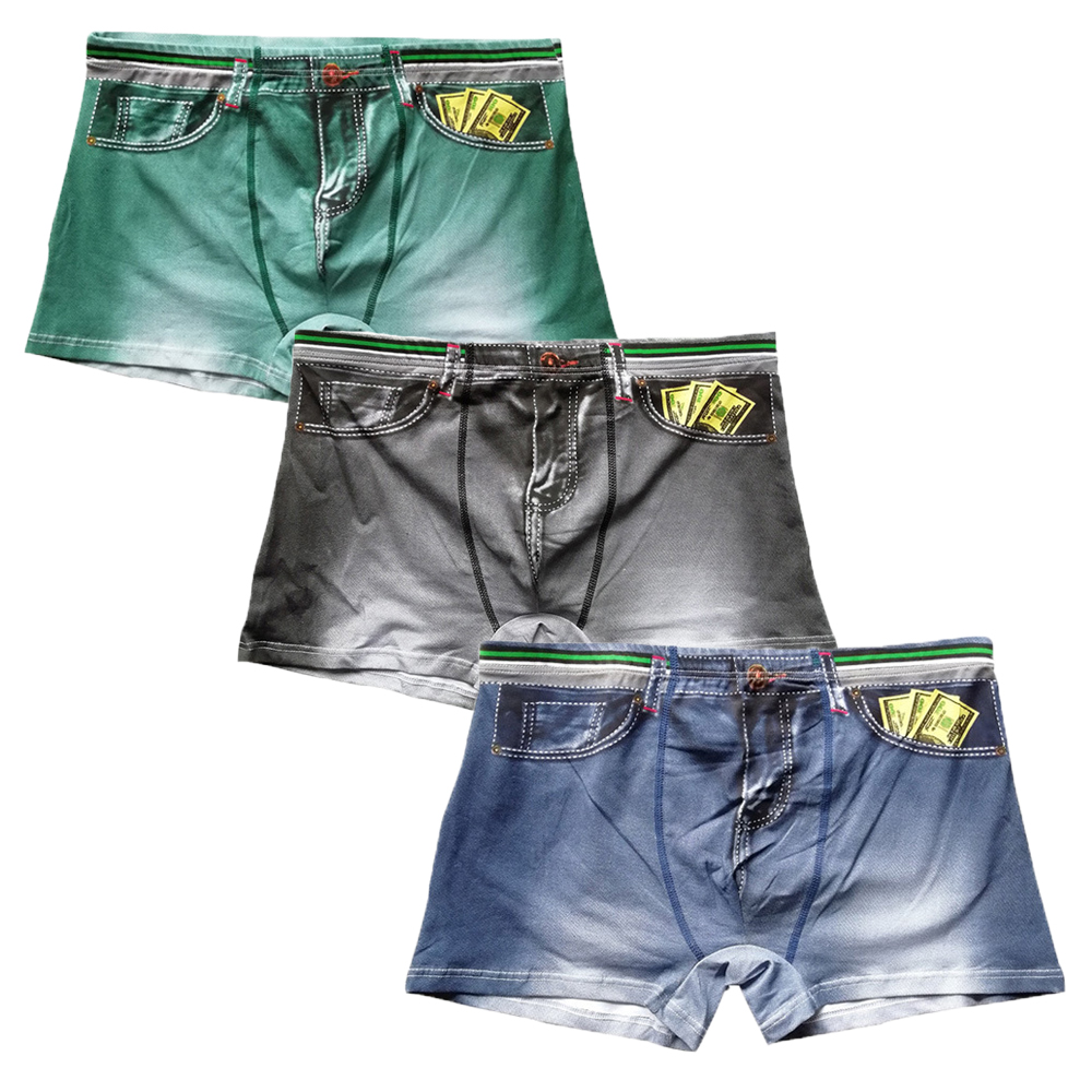 Boxer Brief Pack Cotton - 3 unids/lote hombres Boxer Shorts estampado