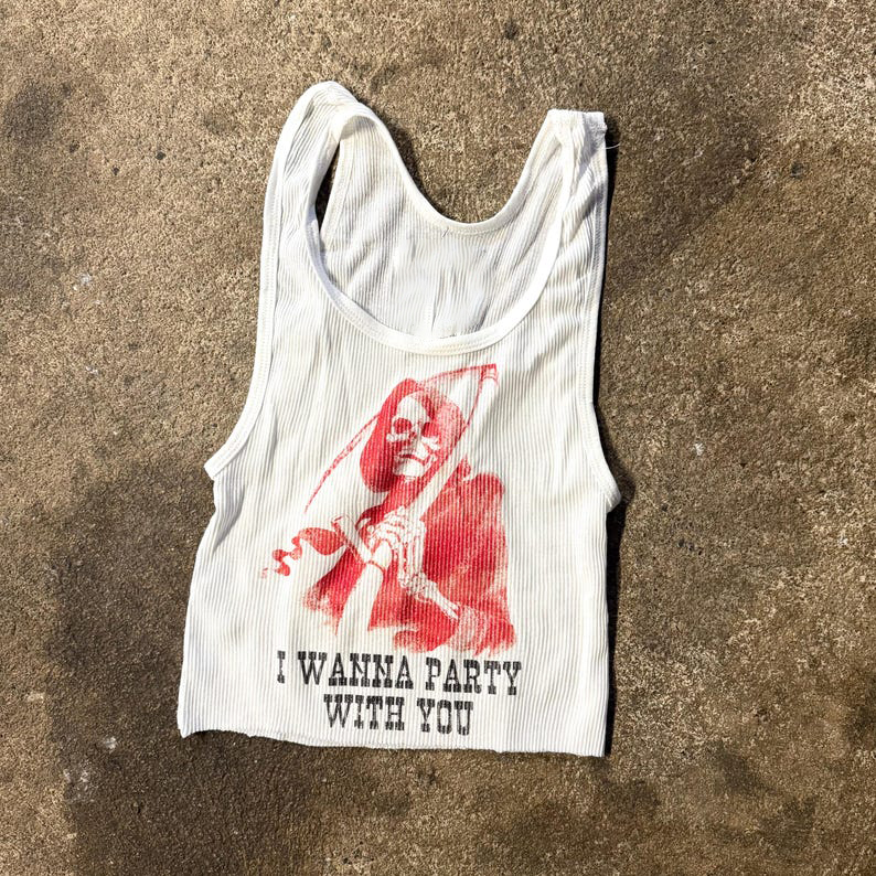 Tank Top Ribbed - Camiseta sin mangas acanalada con estampado